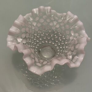 Fenton - Handblown Pink Hobnail Glass Bowl - Decorative Home Art